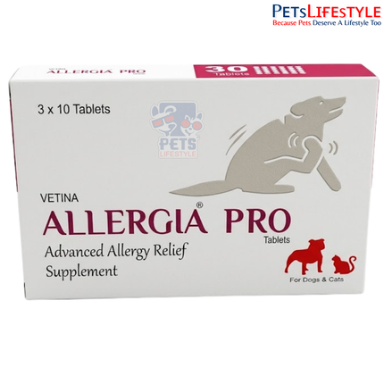 Vetina Allerrgia Pro Allergy Relief Tablets for Dogs & Cats 30 Tablets – Advanced Anti-Allergy & Immune Support Formula (30 tablets)