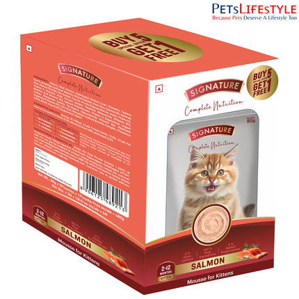 Signature Salmon Mousse Kitten 80g (5+1 Pack)