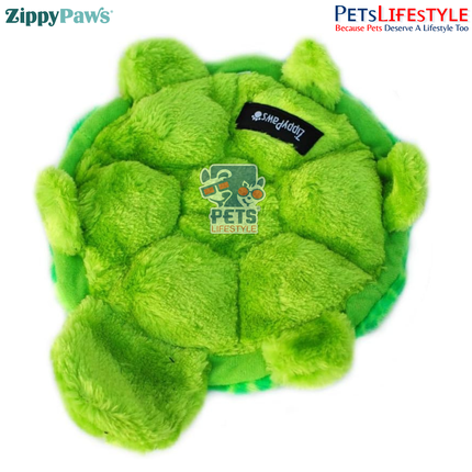 ZippyPaws Crawlers – Slowpoke the Turtle  Stuffing-Free Multi-Squeaker Plush Dog Toy