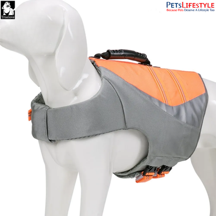 Truelove Dog Life Jacket – Orange – Waterproof Safety Swim Vest