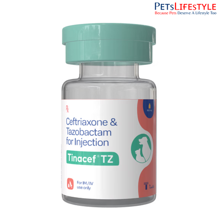 Tineta Tinacef-TZ Ceftriaxone & Tazobactam Injection for Dogs & Cats