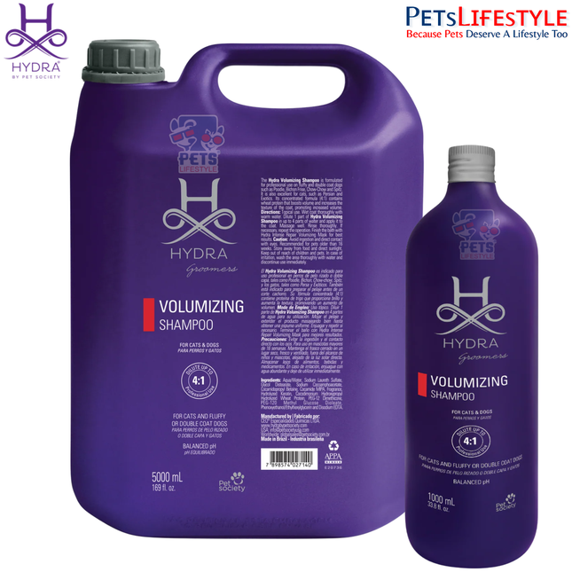 Hydra Groomer’s Volumizing Shampoo  – Professional Volume & Texture Shampoo for Dogs & Cats | Keratin & Wheat Protein