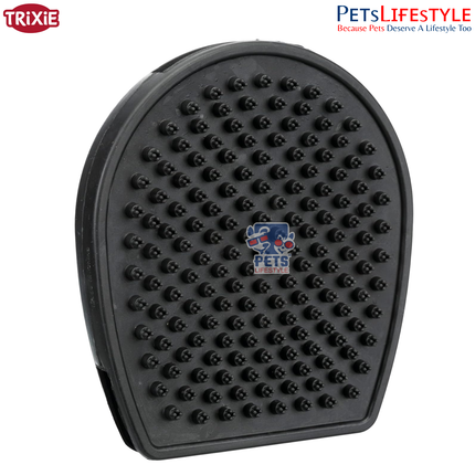 Trixie Double-Sided Massage Brush 12×14 cm – Rubber Deshedding Brush for Dogs and Cats