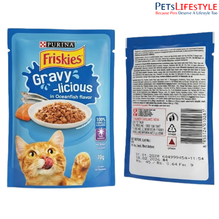 Purina Friskies Gravy-licious Oceanfish Flavor Cat Wet Food 70g
