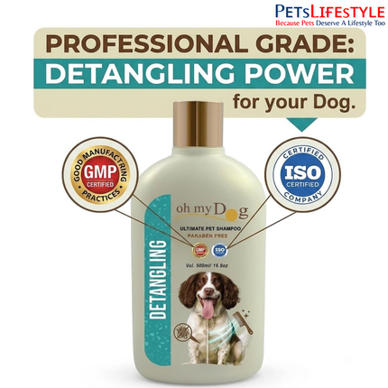 Oh My Dog De-Tangling Pet Shampoo 500 ml – Paraben-Free Shampoo for Dogs & Puppies