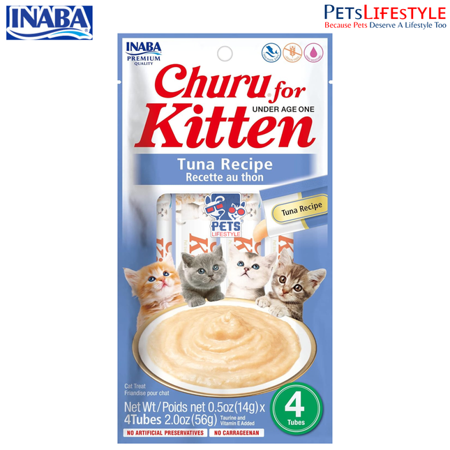 Inaba Churu for Kitten Tuna Recipe Lickable Cat Treat 14g x 4