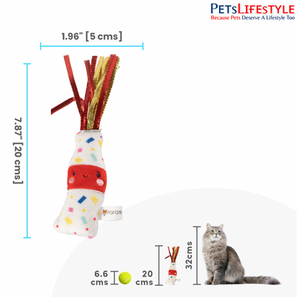 Fofos Birthday Drink Cat Toy – Soft Plush Toy with US-Grade Catnip & Crinkle Tail for Kittens & Cats