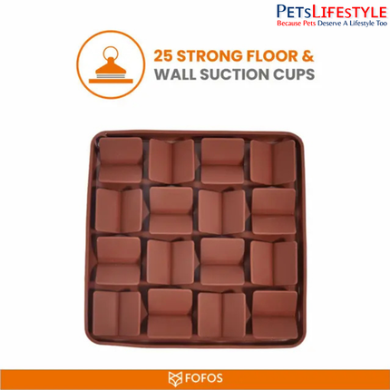 FOFOS Licking Mat Dark Brown – Food-Grade Silicone Slow Feeder & Enrichment Mat for Dogs and Cats