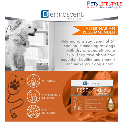 Savavet Dermoscent Essential 6 Spot-On for 20 to 40kg Skin & Coat Care Care for Dogs