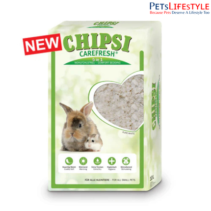 Chipsi Carefresh Pure White Bedding 1kg – Premium Dust-Free Cellulose Bedding for Small Animals