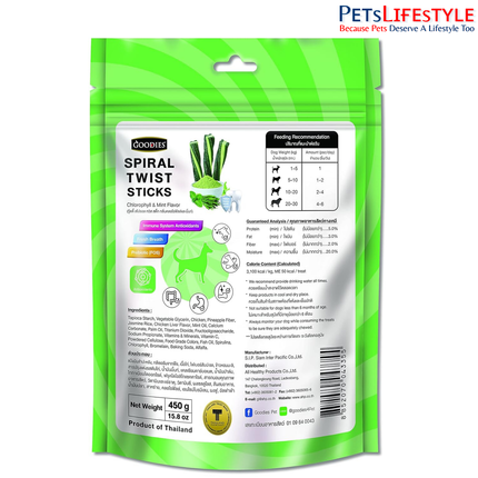 Goodies Spiral Twist Sticks Chlorophyll & Mint Flavour- 450 g