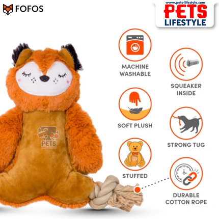 FOFOS Ropeleg Plush Bear Toy – Rope Tug + Soft Plush