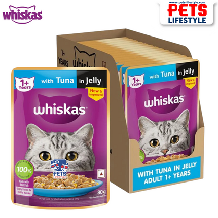 Whiskas Tuna in Jelly Adult Wet Cat Food - 85 gm packs