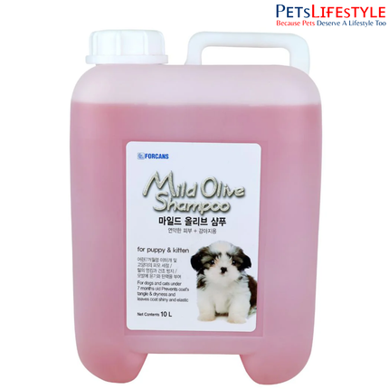 Forcans Mild Olive Shampoo for Dogs – Aloe Vera & Coconut Extract Gentle Puppy Shampoo
