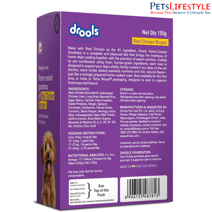 Drools Tetra Pack Real Chicken Biryani Wet Dog Food