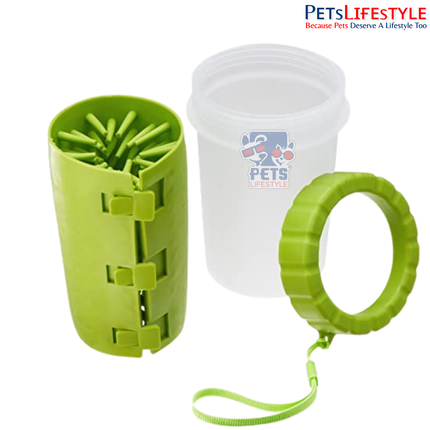 Dog Paw Cleaner Cup for Medium to Large Dogs – Portable Foot Washer with Soft Silicone Bristles
