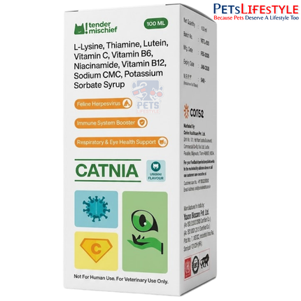 CATNIA Syrup for Cats Immunity Support, Feline Herpesvirus & Respiratory Health 100ml