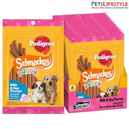 Pedigree Schmackos Stix Milk & Egg Flavour Puppy Dog Treat 70g