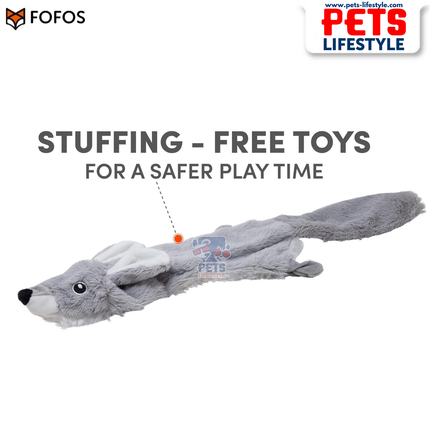 FOFOS Dog Toy Skinneez Rabbit Toy – Stuffing-Free Plush Toy with Dual Squeakers