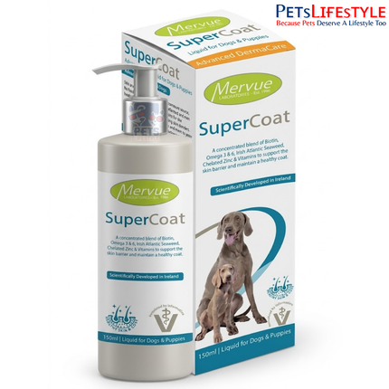 Mervue SuperCoat | Advanced Skin & Coat Health Supplement for Dogs | 150 ml