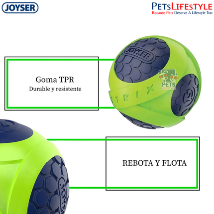 JOYSER Netrix Ball Durable TPR & Foam Rubber Dog Toy – Green/Blue (M)