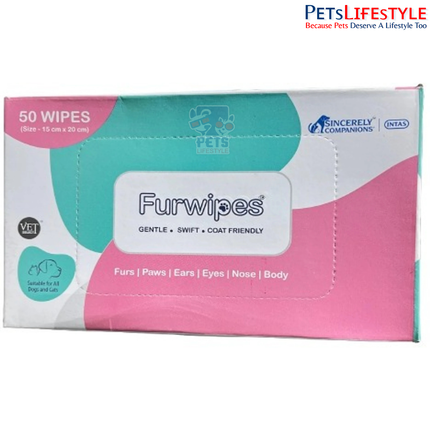 Intas Furwipes Pet Cleansing Wipes (50 wipes)