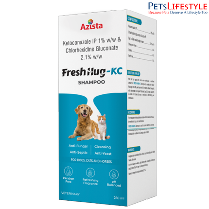 Fresh Hug KC Ketoconazole Shampoo 250ml for Dogs & Cats – Antifungal & Antibacterial Skin Care | Azista Vet