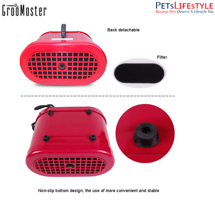 Groo Master VS-22-2300 Wall Hanging Cold-Air Pet Dryer – 2200W Stepless Wind Control Grooming Dryer