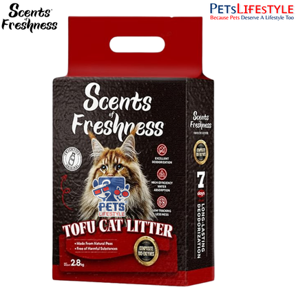 Scents of Freshness Premium Grade Tofu Cat Litter Mildly Scented Vanilla Milk 2.8kg