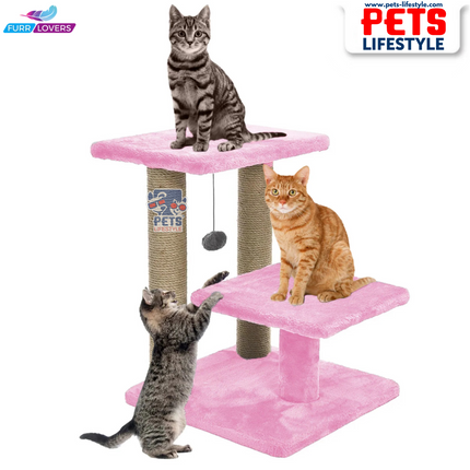 Canine Desk Cozy Cat Tree with Scratching Posts, Platforms and Dangling Toy