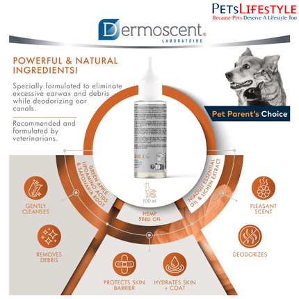 Dermoscent Essential Oto Ear Cleanser for Dogs, Cats & Small Mammals (100 ml)