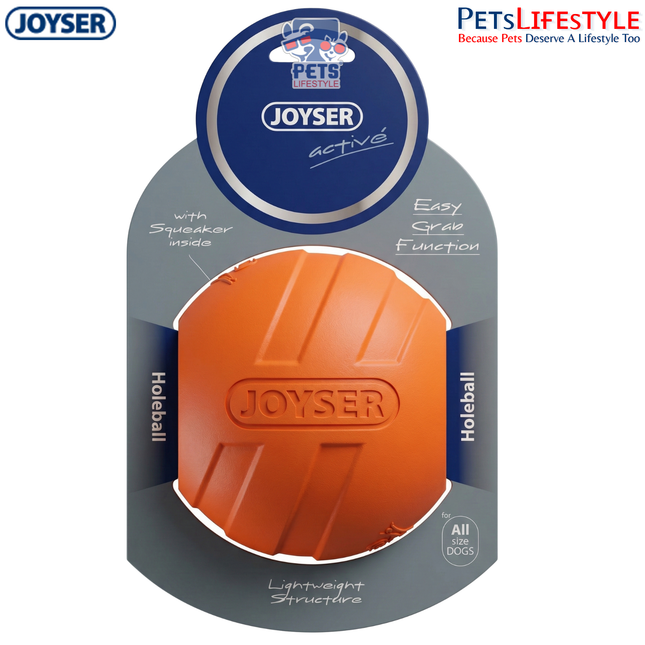 JOYSER Active Holeball Strong Chew Dog Toy – Orange (M/L)