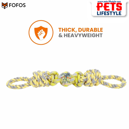 FOFOS Flossy Rope Dog Toy Y/G Toy – Rope Tug Moderate Chewer