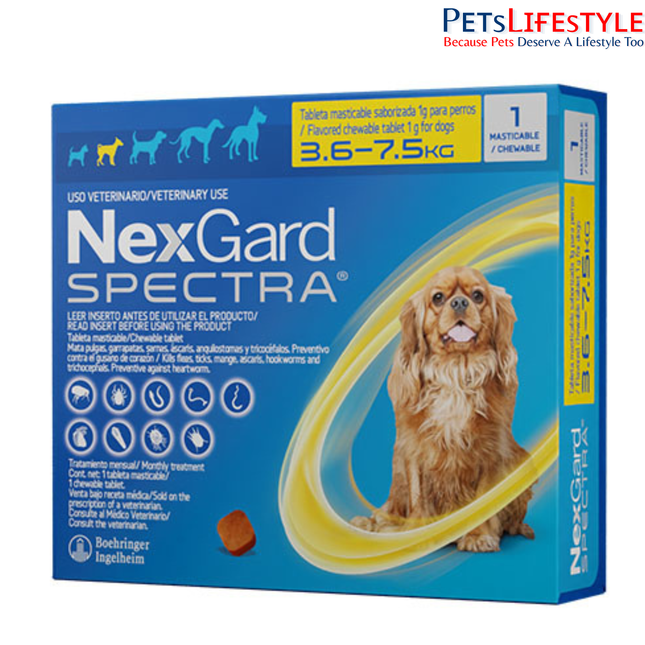 NexGard Afoxolaner Chewable Tablets for Dogs 3.6 - 7.5 Kg for Dogs  Flea & Tick Protection