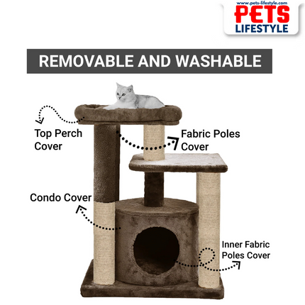 Canine Desk Condo Kitten Cat Tree - Hanging Ball