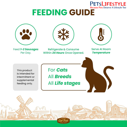 Catfest Bologna Sausages with Tender Chicken – High-Protein Meaty Cat Treats, Gluten-Free, 150 g