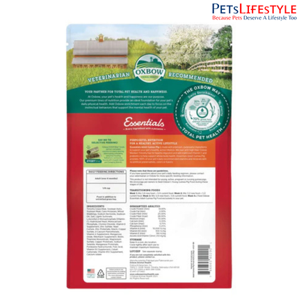 Oxbow Essentials Adult Guinea Pig Food 2.25kg – High Fiber Timothy Hay Diet for Guinea Pigs