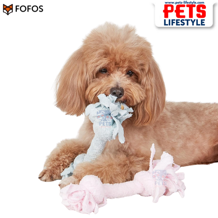 FOFOS Terry Rope 2 Knots Puppy Toy in box – Terry Teething Toy for Puppies  Soft Rope Toy