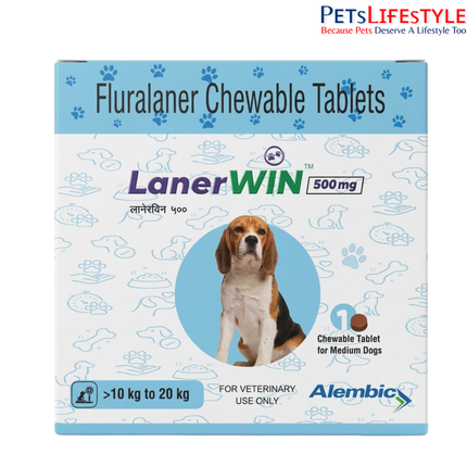 Alembic Lanerwin Fluralaner Anti Flea & Tick Chewable Tablets for Dogs & Puppies