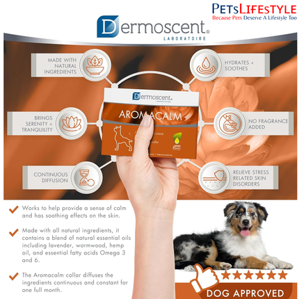 Dermoscent Aromacalm Natural Calming Collar for Dogs  – Anxiety & Stress Control (60cm)