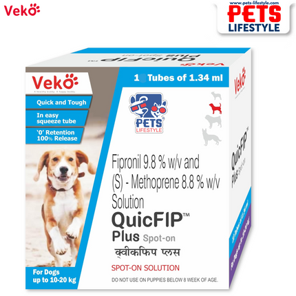 Veko QuicFIP™ Plus Spot-On Solution for Dogs 10–20 kg (1.34 ml)