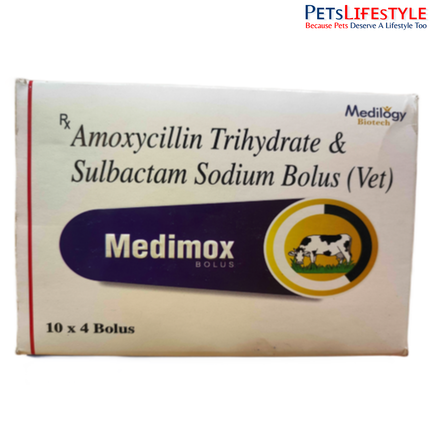 MEDIMOX Bolus (Amoxycillin Trihydrate & Sulbactam Sodium Bolus Vet)