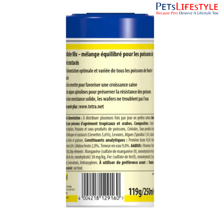 Tetra Wafer Mix Sinking Fish Food for Bottom Feeders & Crustaceans with Shrimp & Spirulina 48 Gram