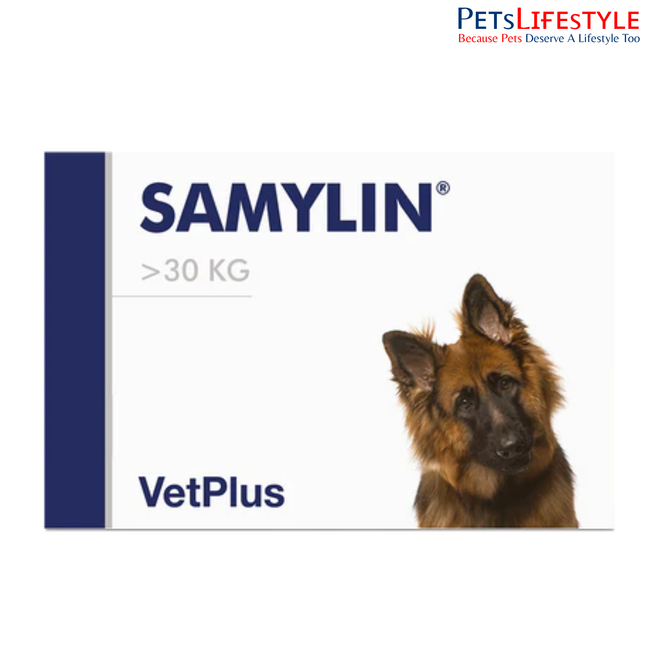 Vetplus Samylin Liver Support Nutraceutical Supplement for Large Breed Dog (30 Tablets)