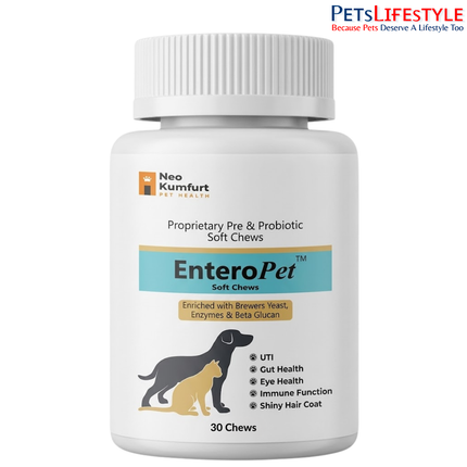 Neo Kumfurt EnteroPet – Proprietary Pre & Probiotic Soft Chews Enriched with Brewers Yeast, Enzymes & Beta Glucan