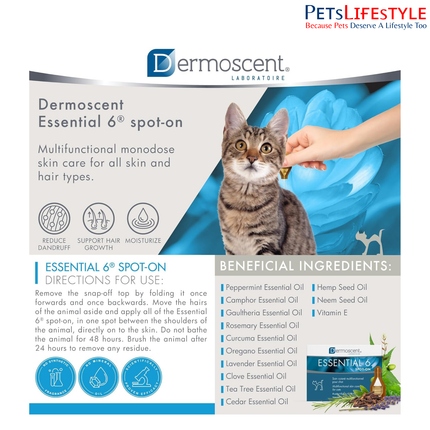 Savavet Dermoscent Essential 6 Spot-On for Cats Skin & Coat Care