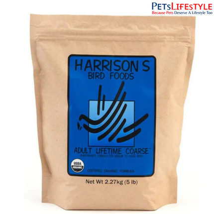 Harrison's Bird Foods Adult Lifetime Coarse Certified Organic Maintenance Formula For Medium To Large Birds