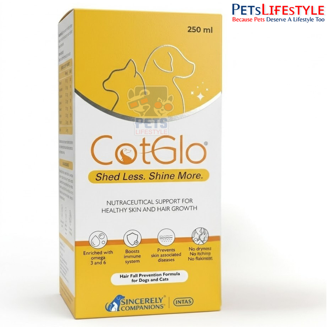 Intas Cotglo – Shed Less, Shine More (Liquid Skin & Coat Supplement for Dogs & Cats)