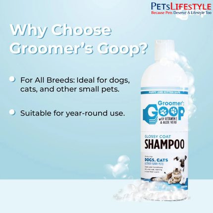Groomer's Goop Glossy Coat Shampoo for Dogs & Cats – 473 ml