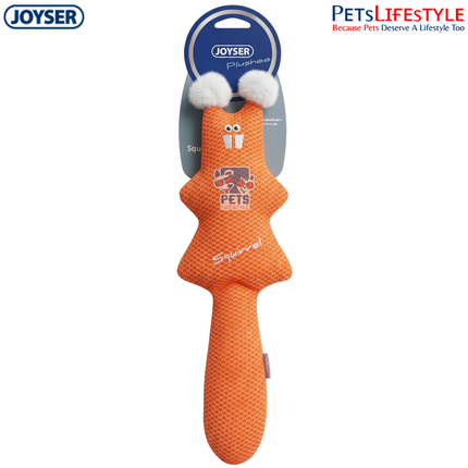 JOYSER Squirrel Plush Dog Toy with Squeaker – Orange